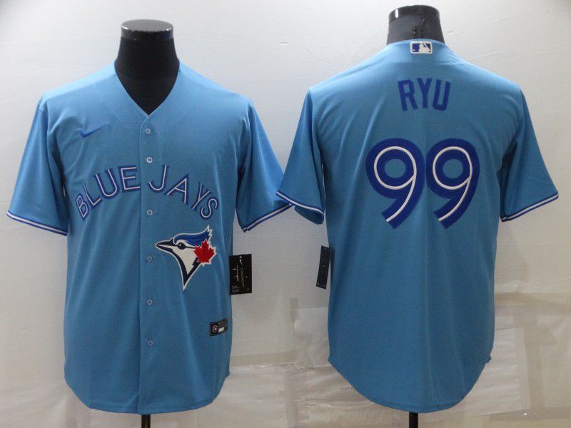 Men Toronto Blue Jays 99 Ryu Light Blue Game Nike 2022 MLB Jerseys